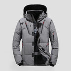 Padded winter jacket with hood for men