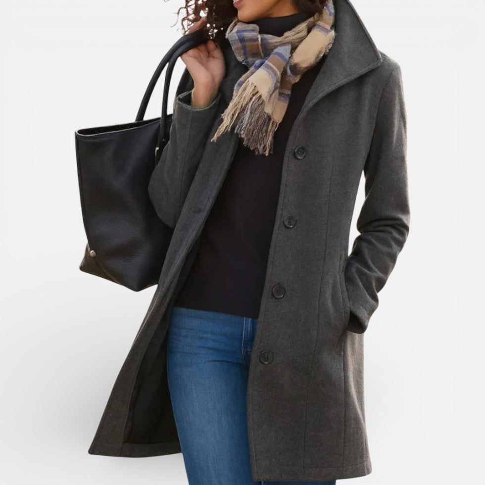 Damen Mantel mit Knopfleiste und klassischem Schnitt