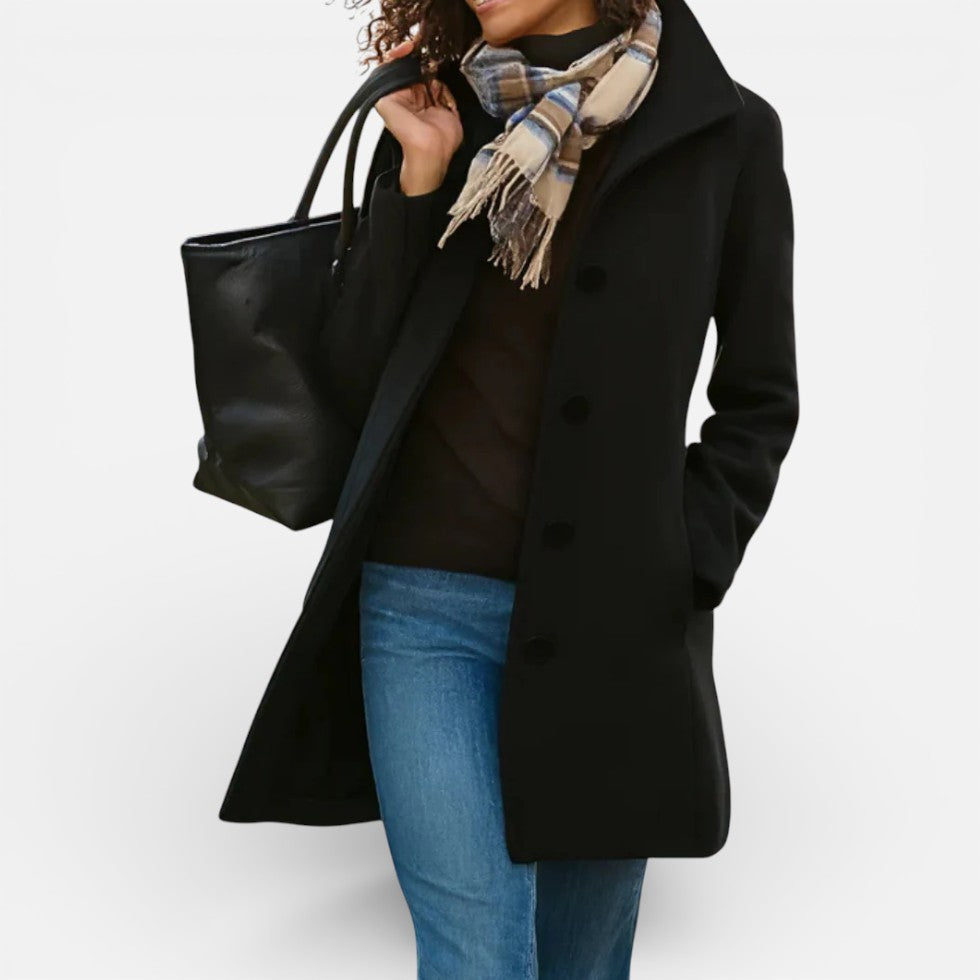 Damen Mantel mit Knopfleiste und klassischem Schnitt