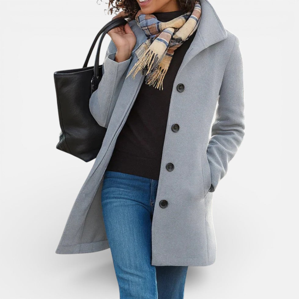 Damen Mantel mit Knopfleiste und klassischem Schnitt