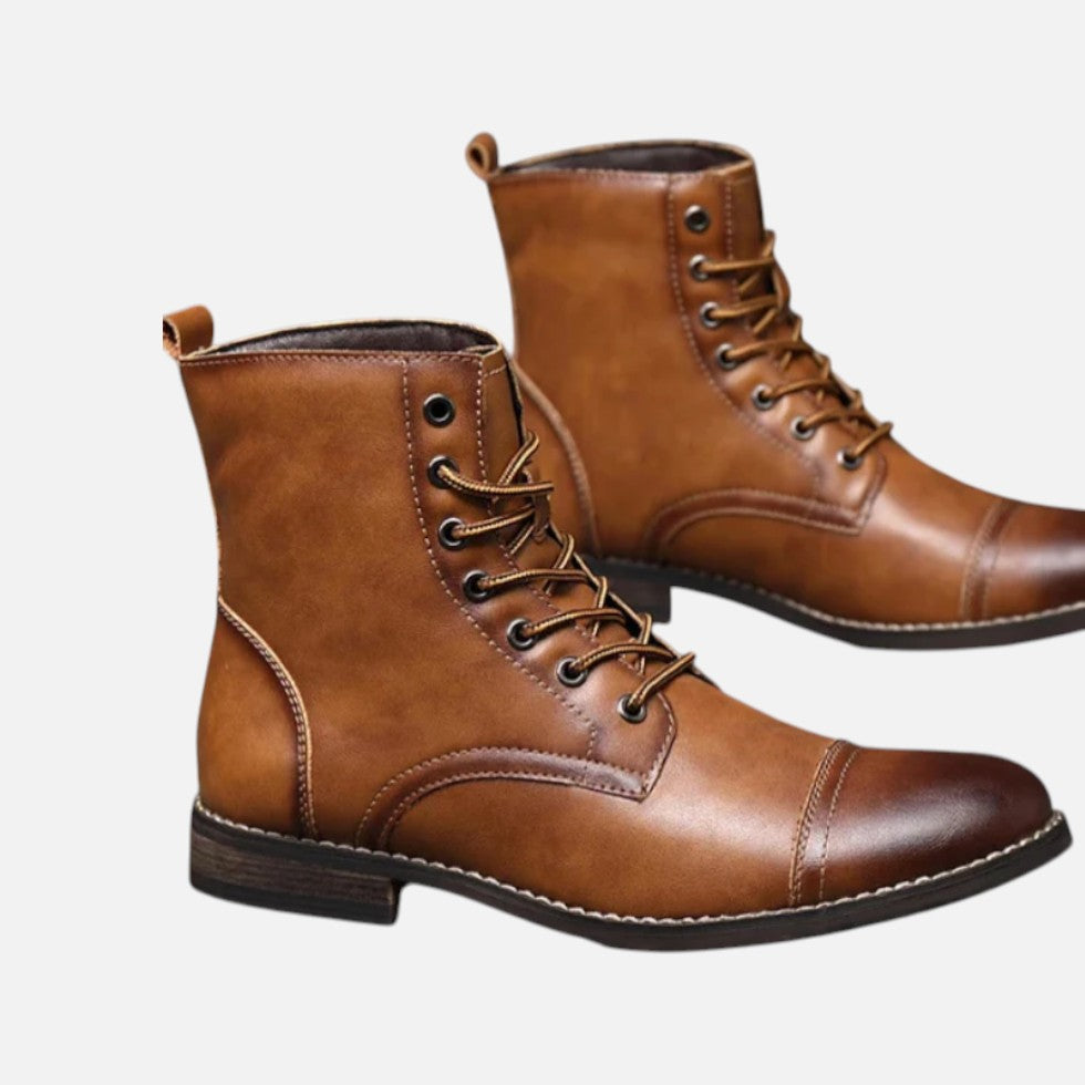 Herren Lederstiefel Schnürstiefel Klassisch