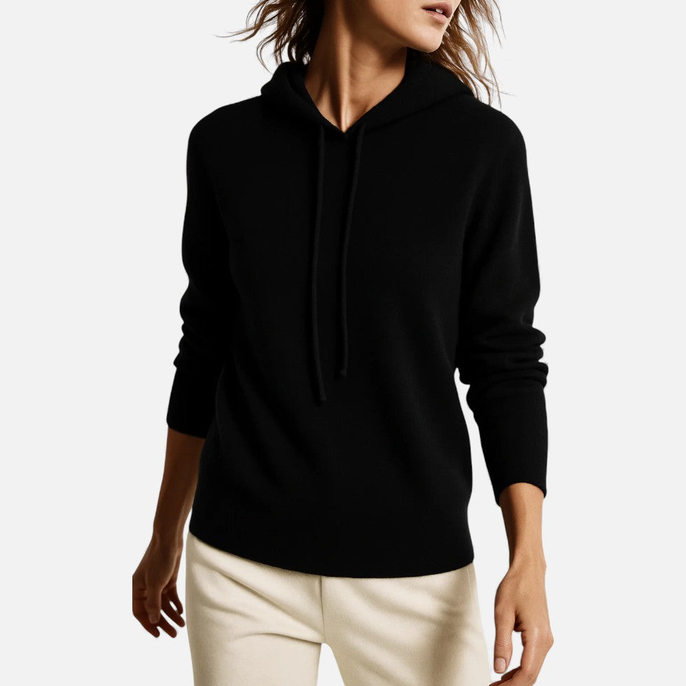 Damen Strick Hoodie mit weichem Rippmaterial