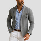 Herreblazer i old money-stil med reverskrave