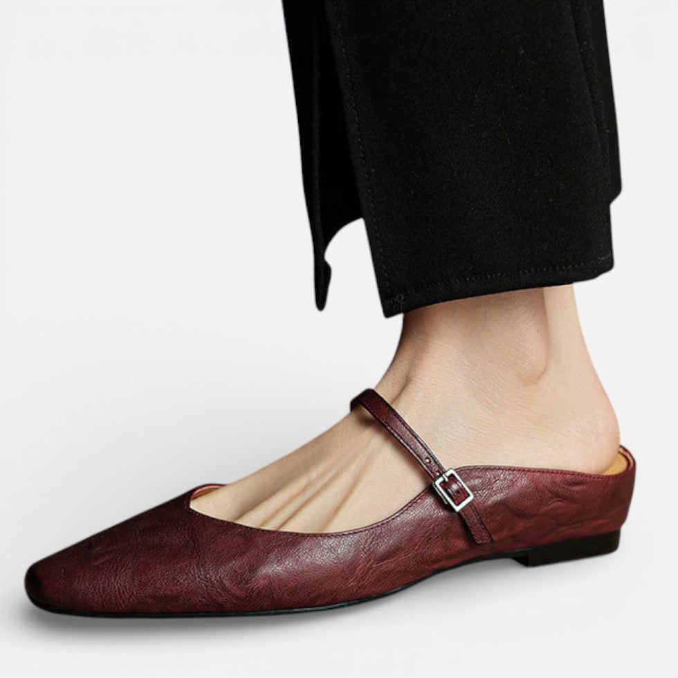 Damen Ballerinas mit Riemchen und flacher Sohle