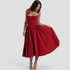 Korset-midikjole i vintage-stil