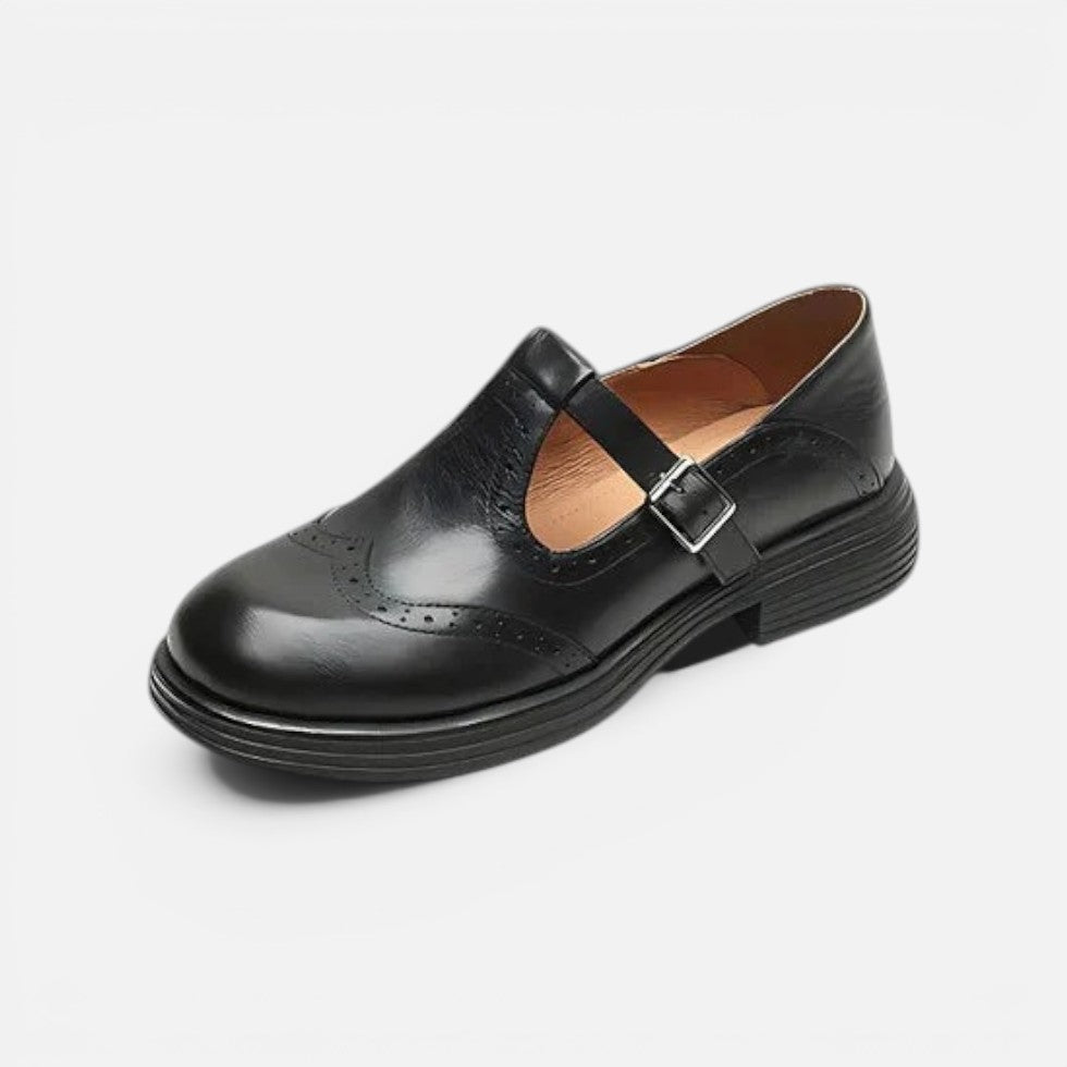 Orthopädische Mary Jane Schuhe mit Riemen und Lochmuster