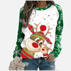 Weihnachtspullover Damen mit Festlichem Rentiermotiv