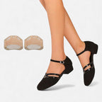 Women's strappy shoes with flat heel