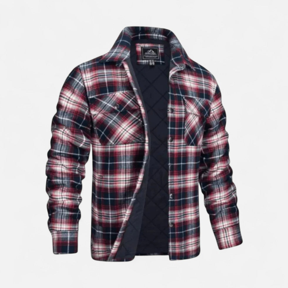 Herren Gefüttertes Flanellhemd mit Karomuster