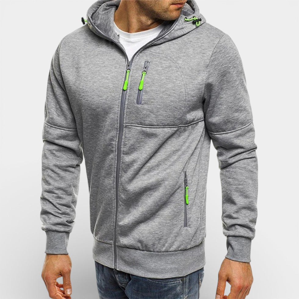 Herren Kapuzenjacke mit Reissverschluss und Taschen