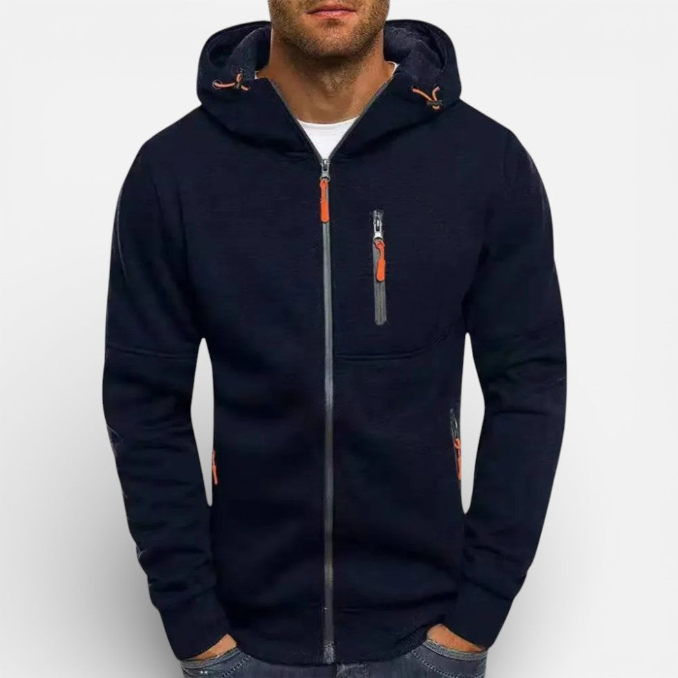 Herren Kapuzenjacke mit Reissverschluss und Taschen