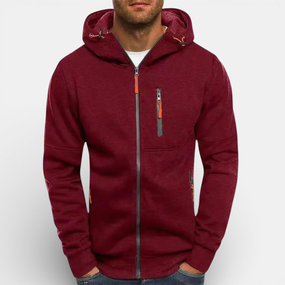 Herren Kapuzenjacke mit Reissverschluss und Taschen