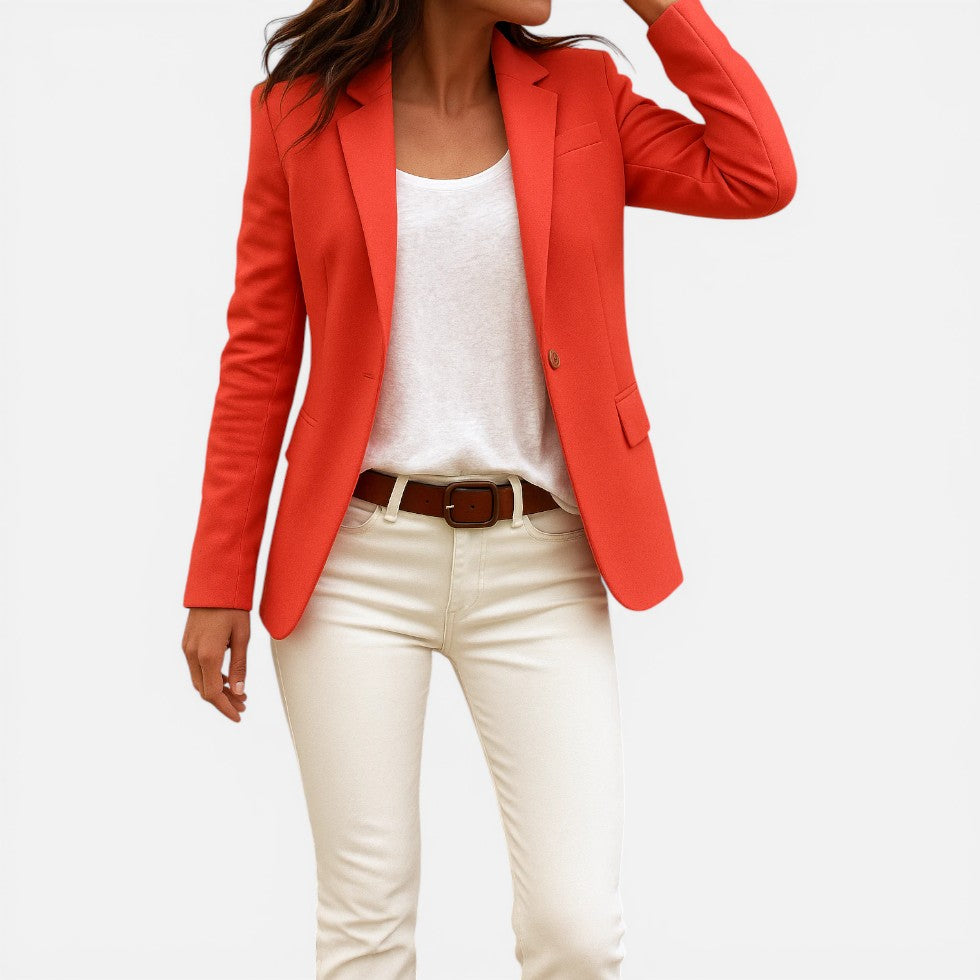 Figursyet blazer med reverskrave