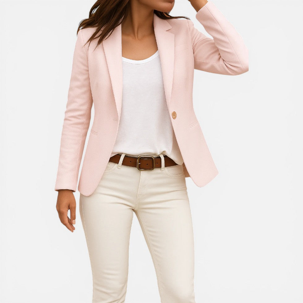 Figursyet blazer med reverskrave