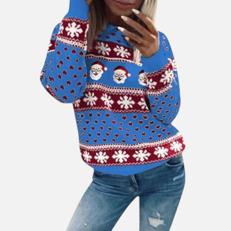 Weihnachtspullover Damen mit Festlichem Muster