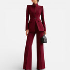 Damen Hosenanzug Zweiteiler Blazer Hose