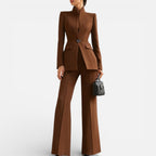 Damen Hosenanzug Zweiteiler Blazer Hose