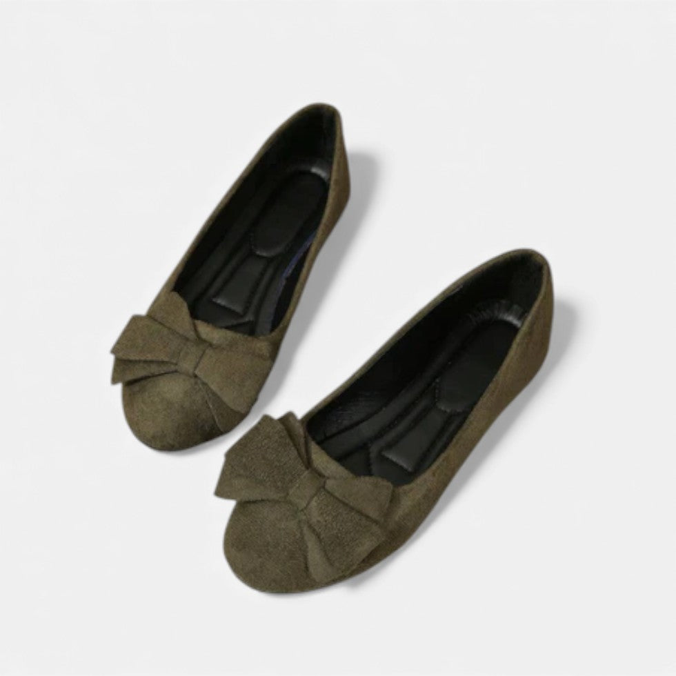 Damen Ballerinas mit Schleifendetail und flacher Sohle