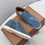 Herreslippers i ruskind til at smutte i