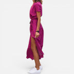 Wickelkleid Midikleid Tailliert Kurzarm Geblümt