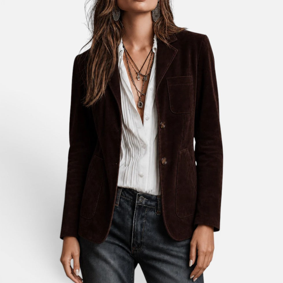 Blazer Langarm Reverskragen Knopfleiste Taschen