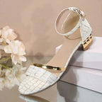 Women's sandals with shiny detail and ankle strap