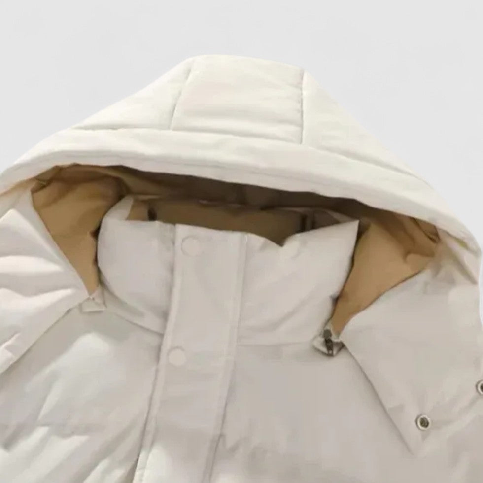 Padded quilted jacket with detachable hood