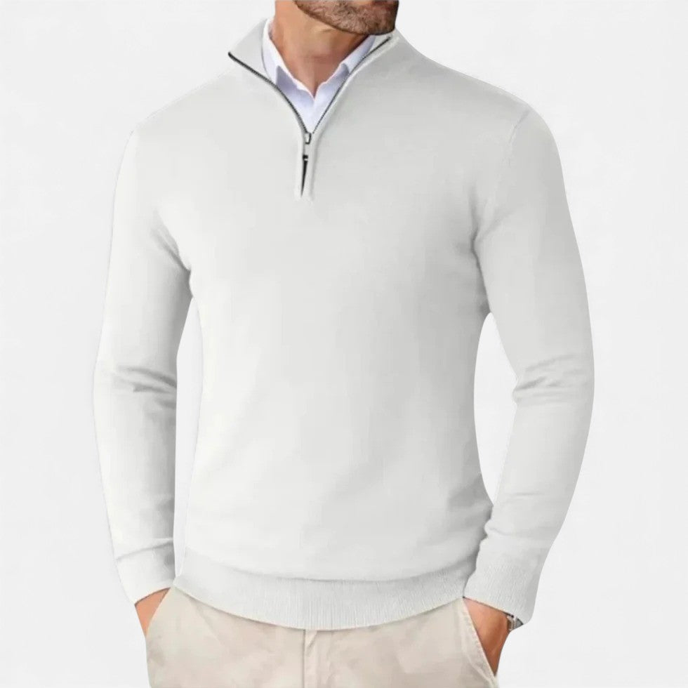 Herren Kaschmir Halb-Zip Pullover