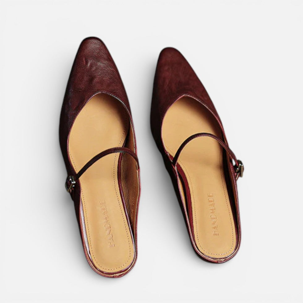 Damen Ballerinas mit Riemchen und flacher Sohle