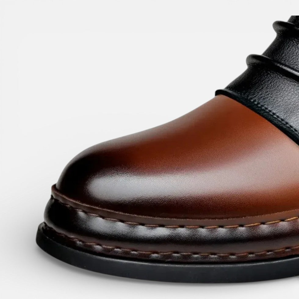 Herren Stiefeletten mit Schnallenriemen und seitlichem Reißverschluss