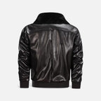 Herren Lederjacke mit Kunstfellkragen