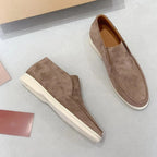 Herreslippers i ruskind til at smutte i