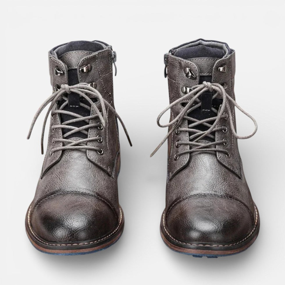 Herren Leder Stiefeletten mit Schnürung