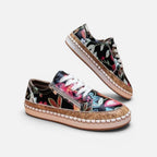 Sneaker mit Blumenmuster und Reißverschluss
