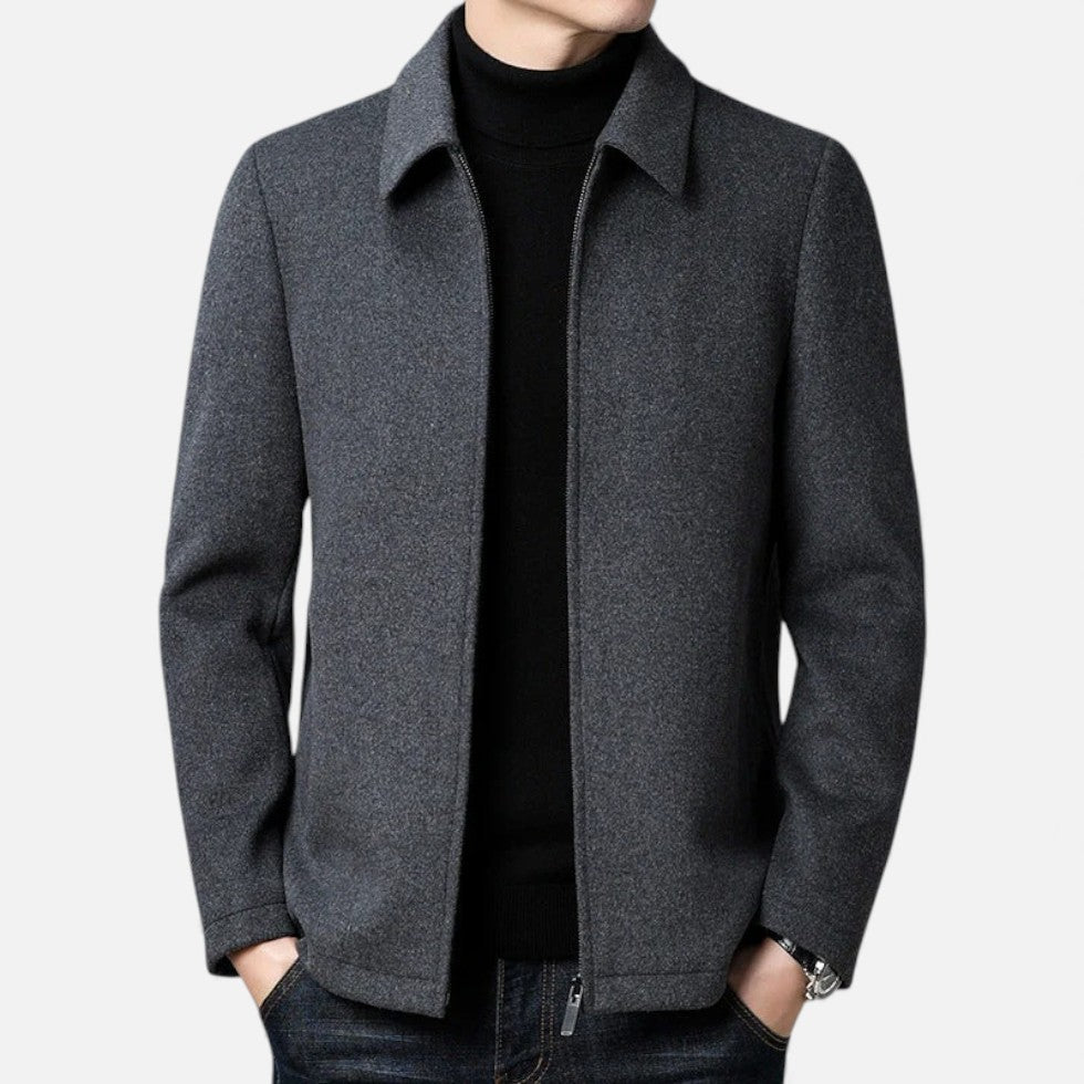 Herren Wolljacke mit klassischem Kragen