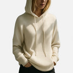 Damen Strick Hoodie mit weichem Rippmaterial
