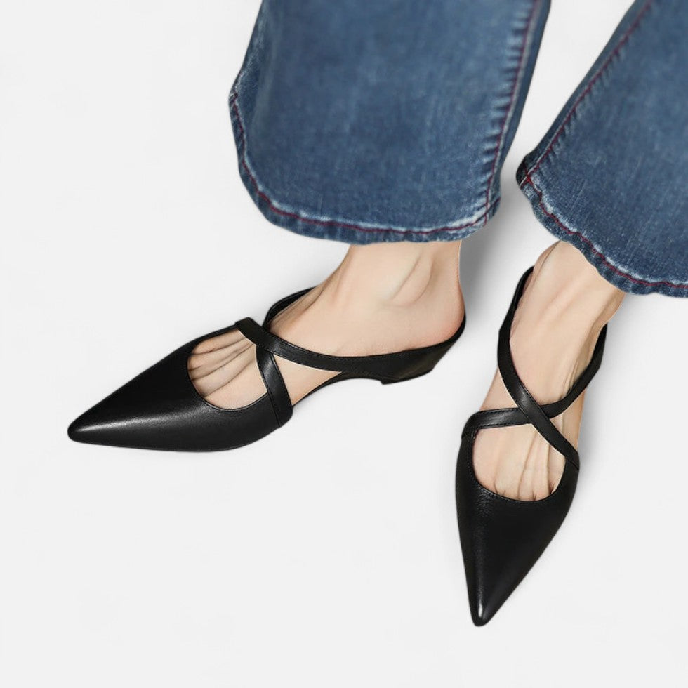 Spitze Flats mit Riemchen für Damen