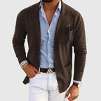 Herreblazer i old money-stil med reverskrave