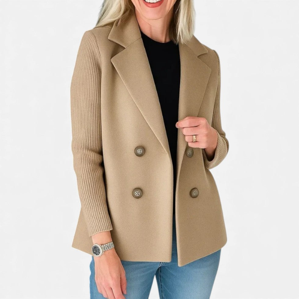 Damen Strickblazer mit Strukturärmeln