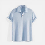 Polo T-shirt til mænd, kortærmet, med strukturstof