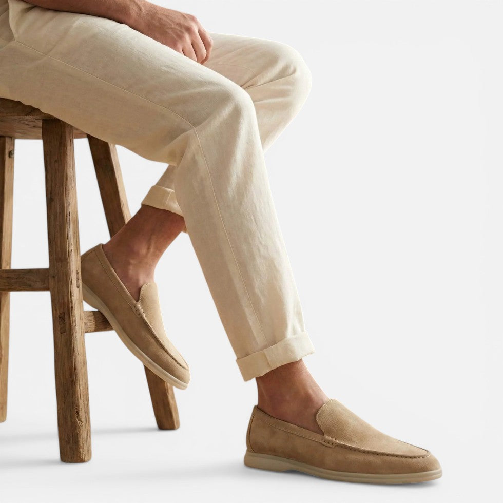 Herre Loafer Slip-On Mokkasin Ruskind-look