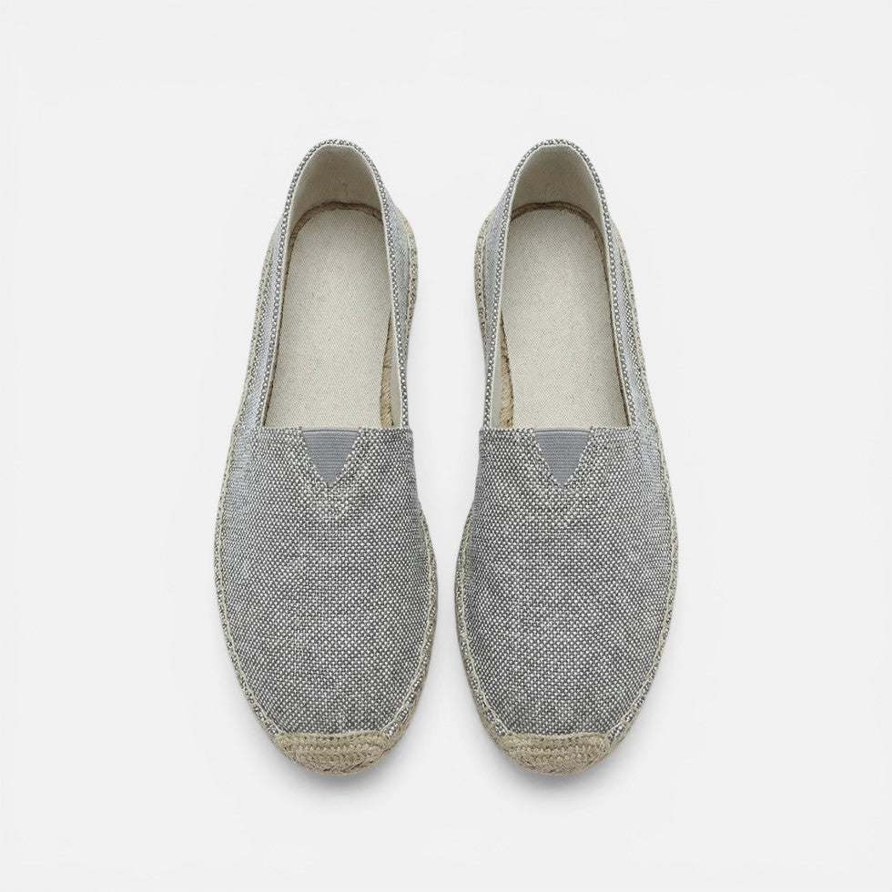 Espadriller til herrer i linned med flad sål