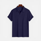 Polo T-shirt til mænd, kortærmet, med strukturstof