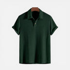 Polo T-shirt til mænd, kortærmet, med strukturstof