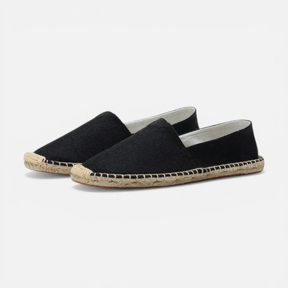 Espadriller til herrer i linned med flad sål