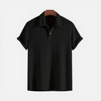 Polo T-shirt til mænd, kortærmet, med strukturstof