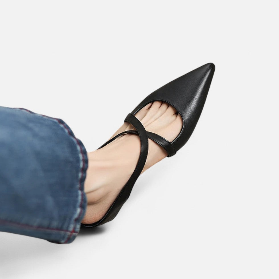 Spitze Flats mit Riemchen für Damen
