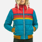 Damen Steppjacke mit farbigen Streifendetails