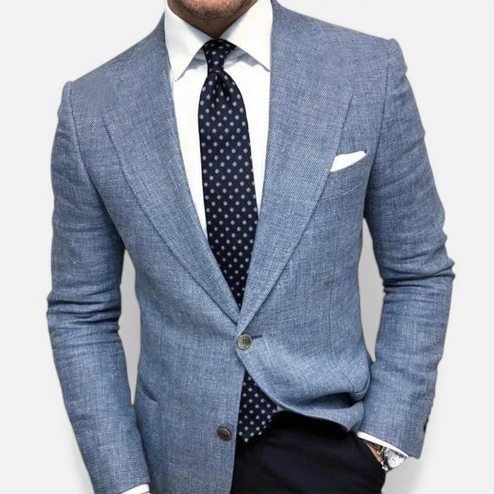 Blazer til mænd med revers og knaplukning