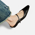 Mules mit Riemchen und spitzer Zehenpartie für Damen